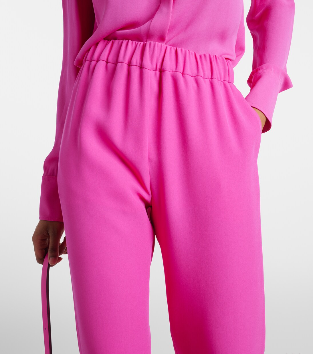 High-Rise-Palazzo-Hose aus Seide | Valentino