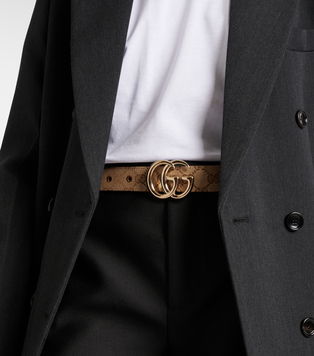 GG Marmont leather-trimmed belt | Gucci