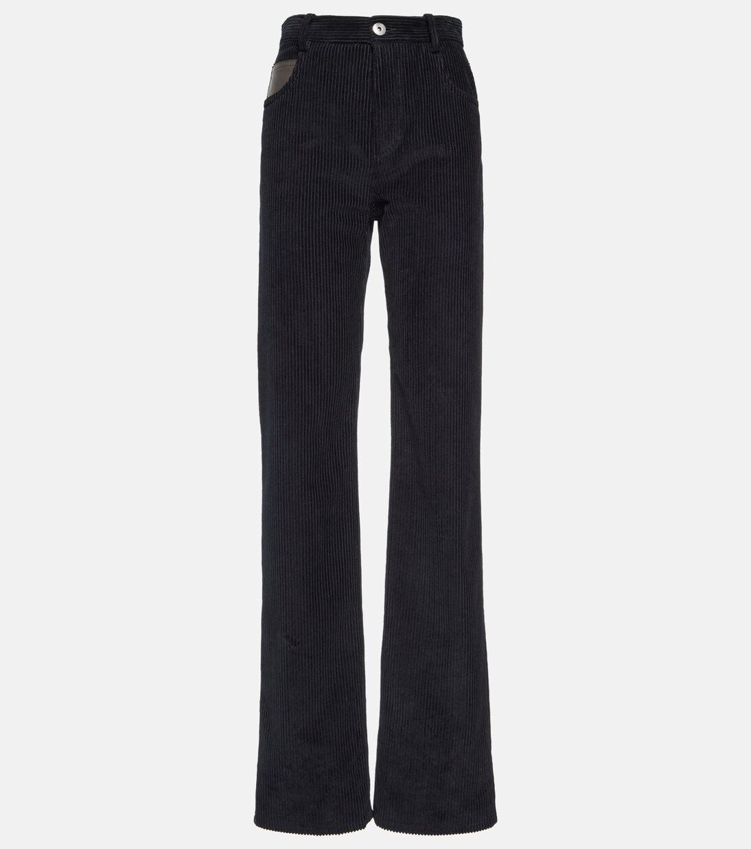 High-rise cotton corduroy straight pants | Bottega Veneta