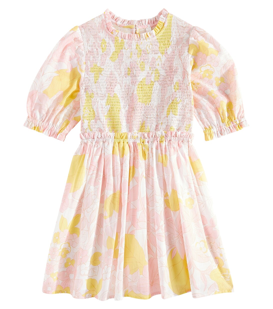 Pop puff-sleeve floral cotton dress | Zimmermann Kids