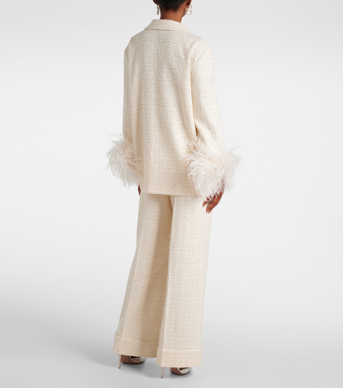 Jacke Mossi aus Tweed mit Federn | Valentino