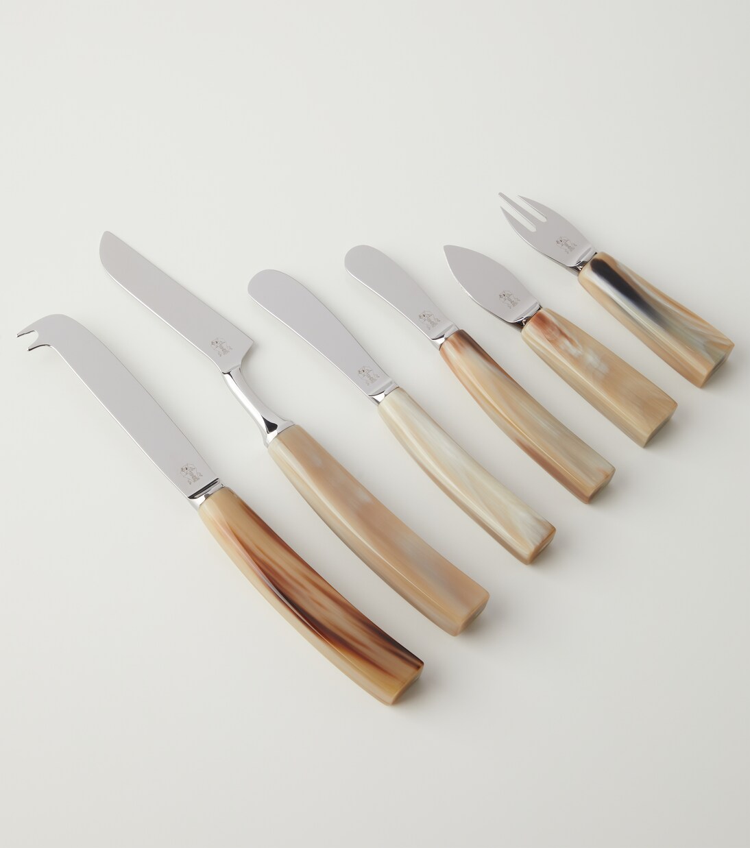 Horn and stainless steel cheese cutlery set | Brunello Cucinelli