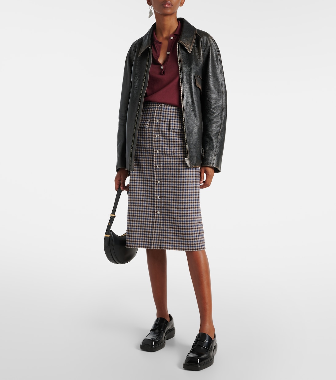 Polo en soie à logo | Prada