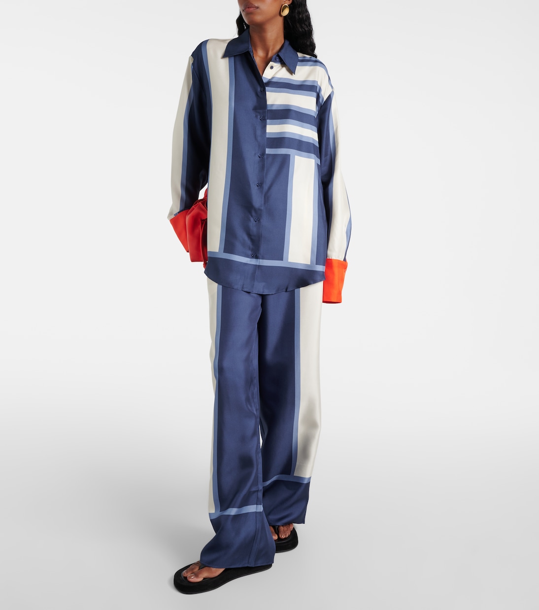 Pantalon ample Dazed imprimé en soie | SIR