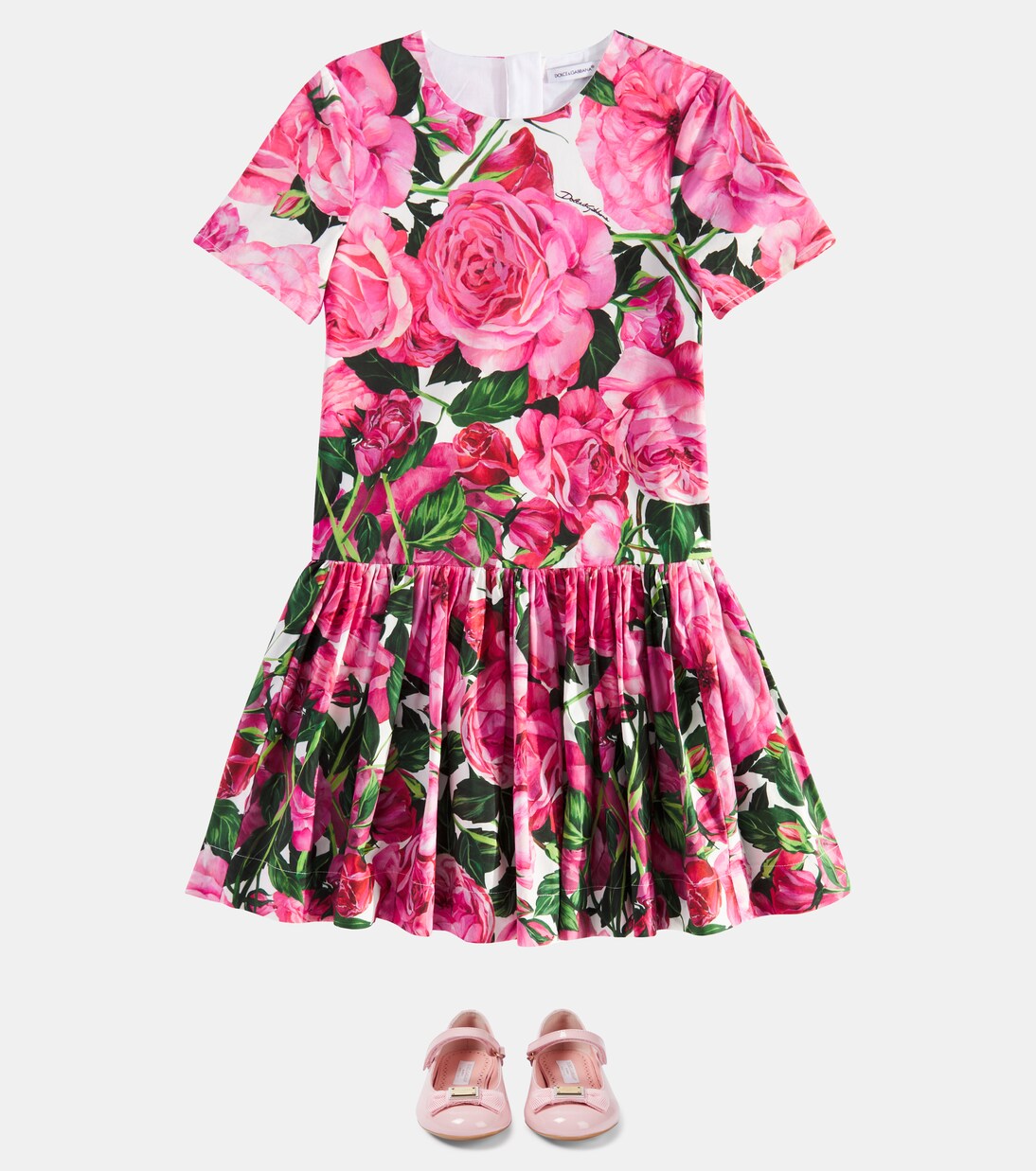 Robe en coton à fleurs | Dolce&Gabbana Kids