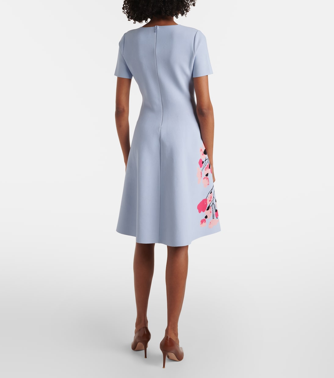 Robe midi en jacquard à fleurs | Carolina Herrera