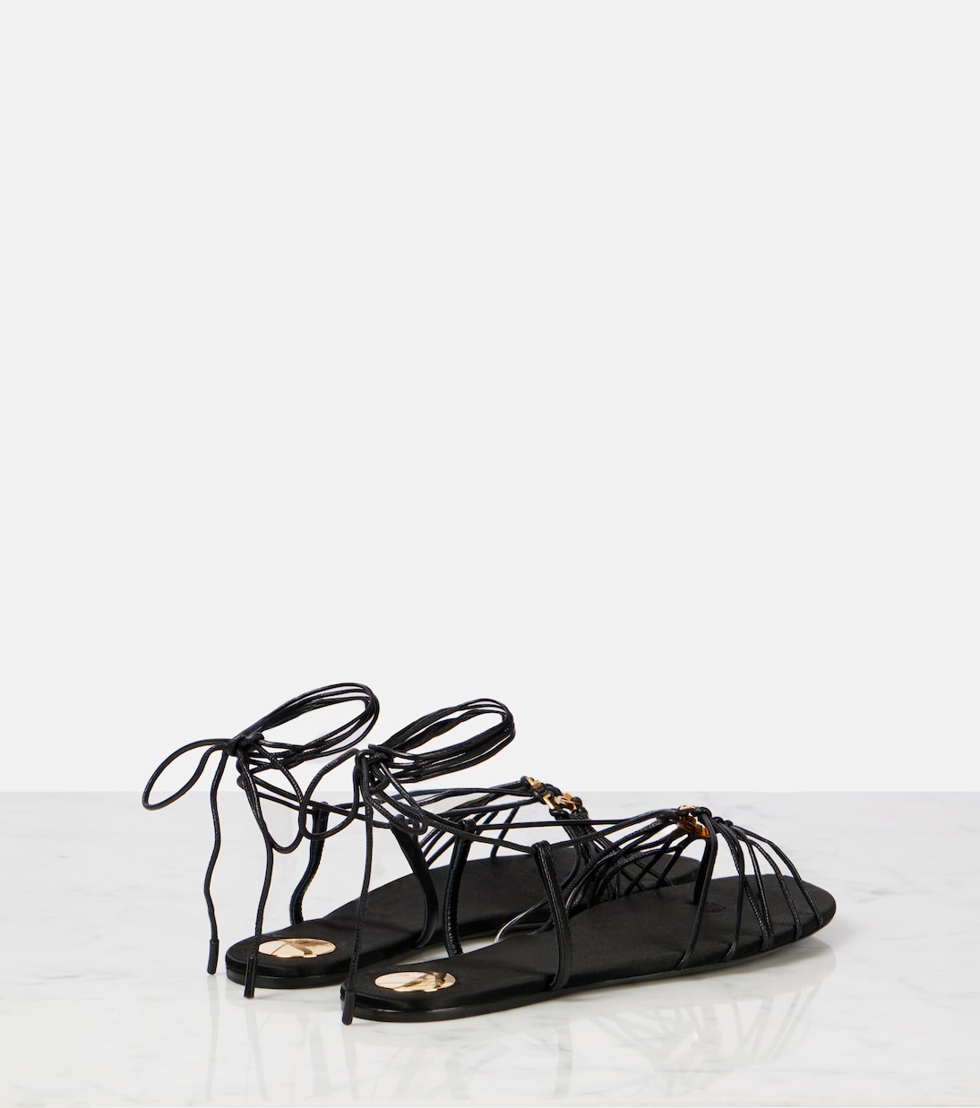 Babylone Cassandre leather sandals | Saint Laurent