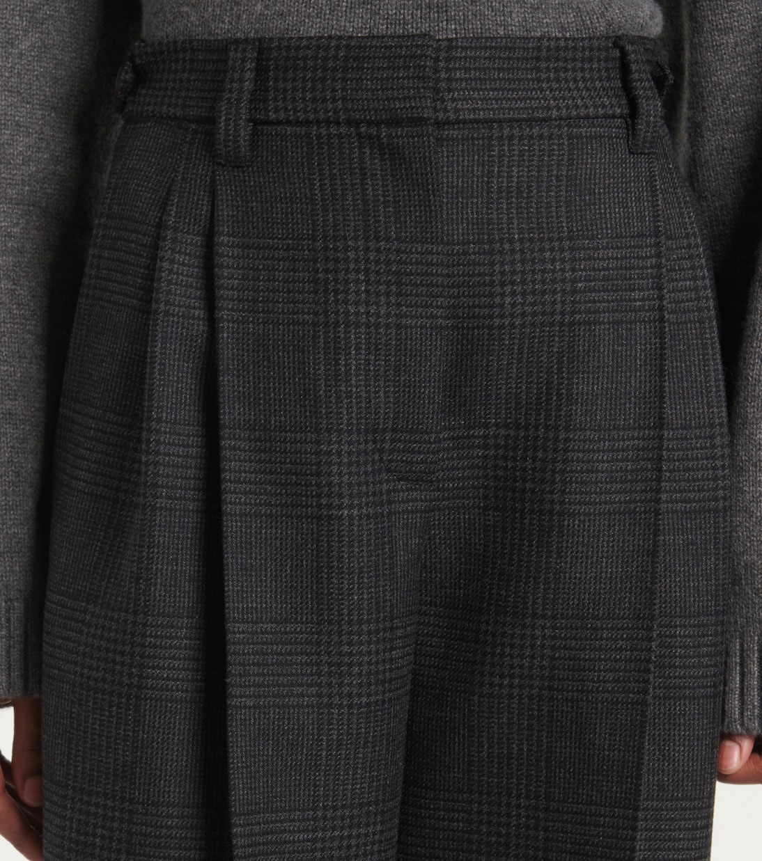 Weite High-Rise-Hose aus Wolle | Brunello Cucinelli