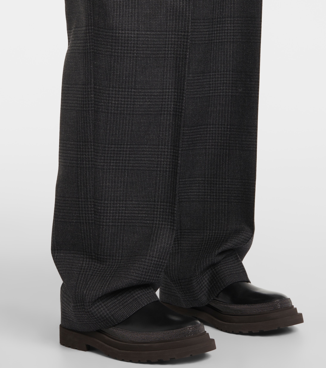 Weite High-Rise-Hose aus Wolle | Brunello Cucinelli