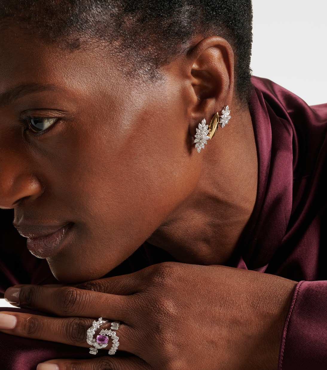 Boucles d'oreilles Golden Strada en or jaune et blanc 18 ct, diamants | Yeprem