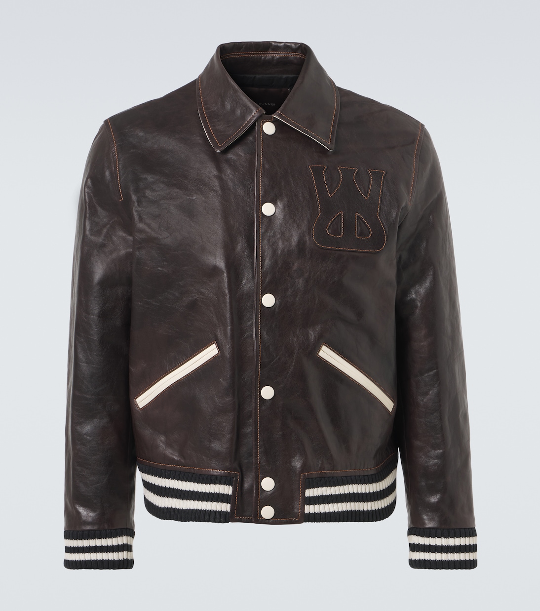 Prince leather varsity jacket | Wales Bonner