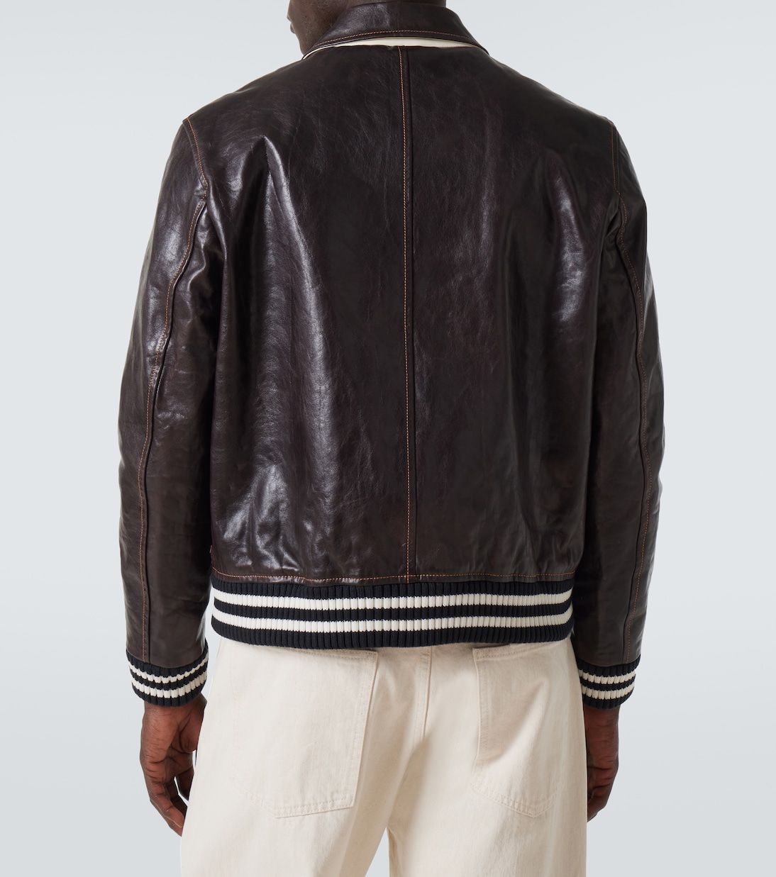 Prince leather varsity jacket | Wales Bonner
