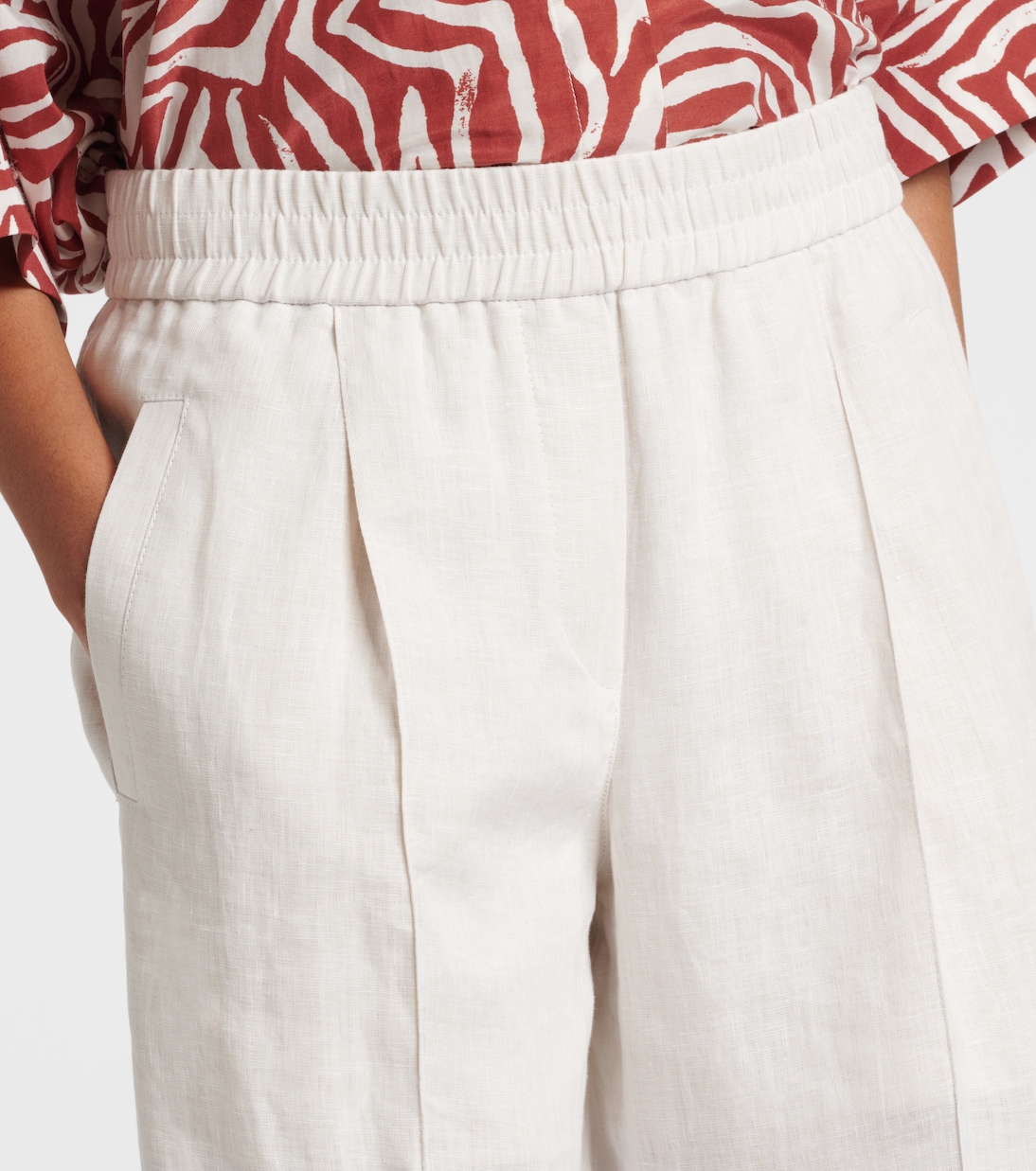 Linen wide-leg pants | Brunello Cucinelli