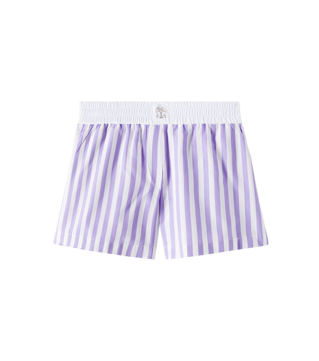 Striped cotton and silk Bermuda shorts | Brunello Cucinelli Kids
