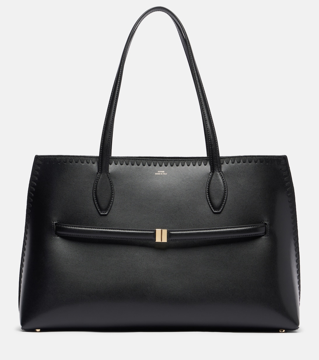 Lounge embroidered leather tote bag | Toteme