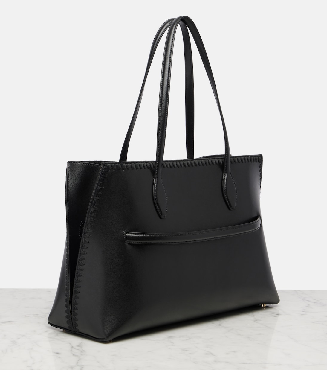 Lounge embroidered leather tote bag | Toteme