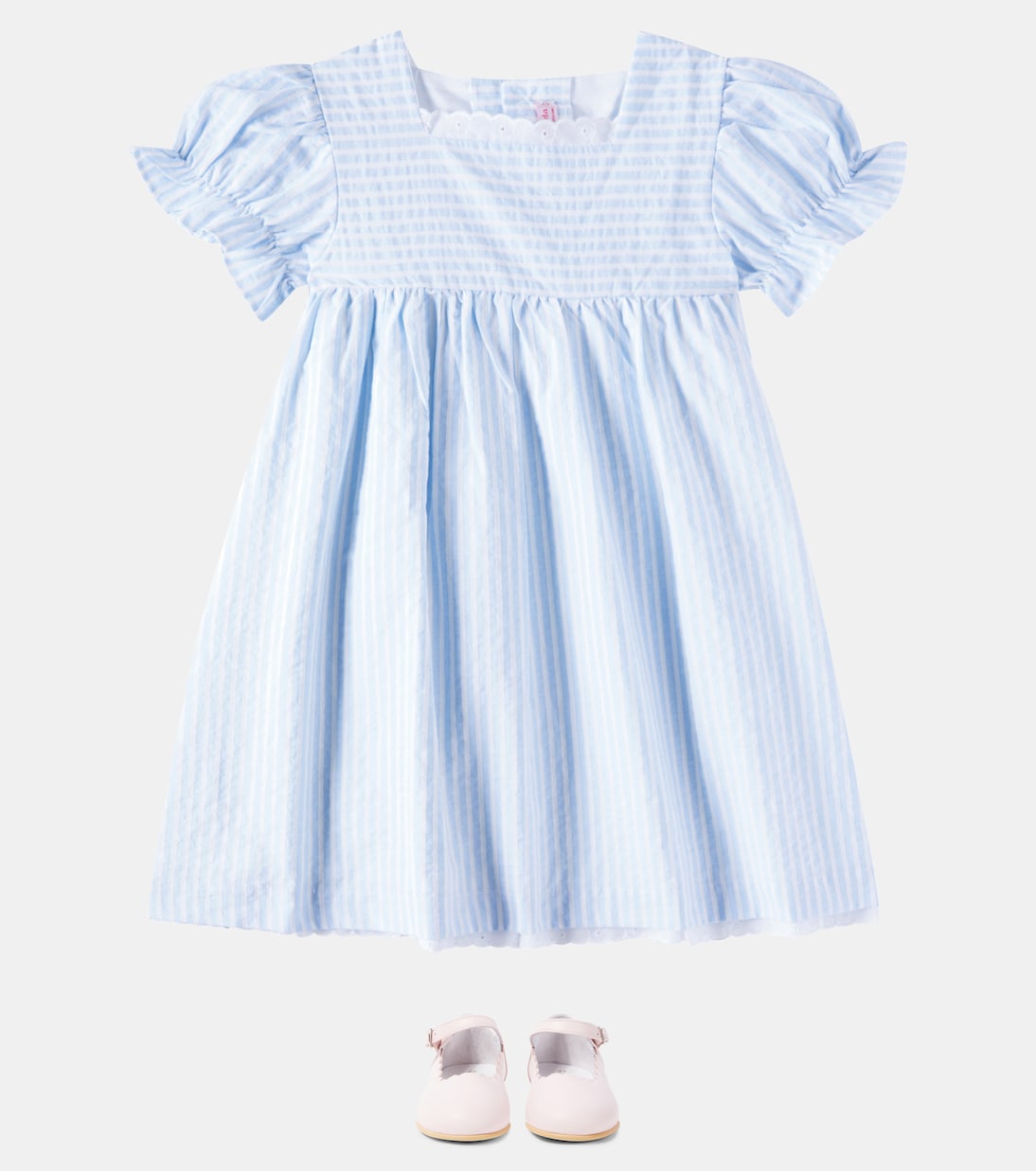 Zoe striped ruffled cotton-blend dress | La Coqueta