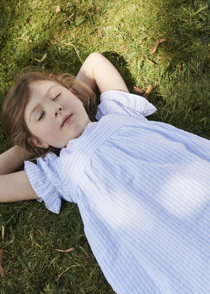 Zoe striped ruffled cotton-blend dress | La Coqueta