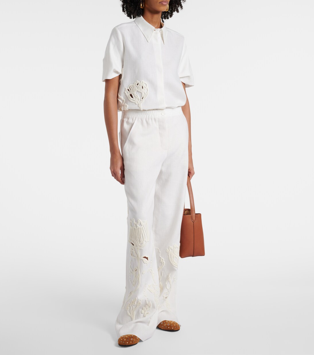 Pantalon ample Beauty brodé en lin | Dorothee Schumacher