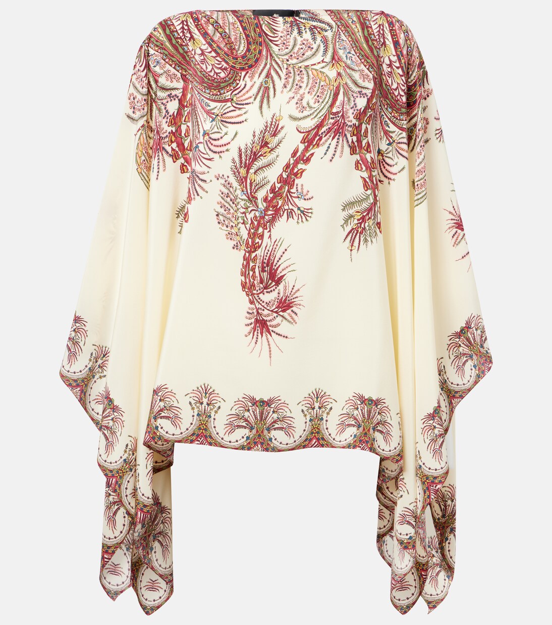 Poncho imprimé en crêpe de soie | Etro