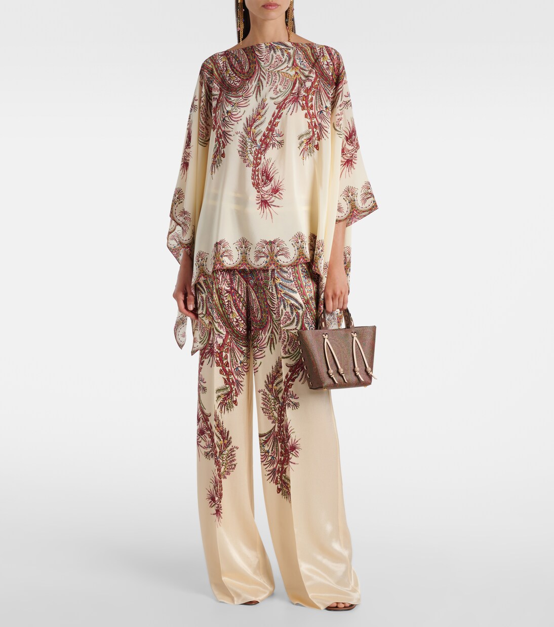 Poncho imprimé en crêpe de soie | Etro