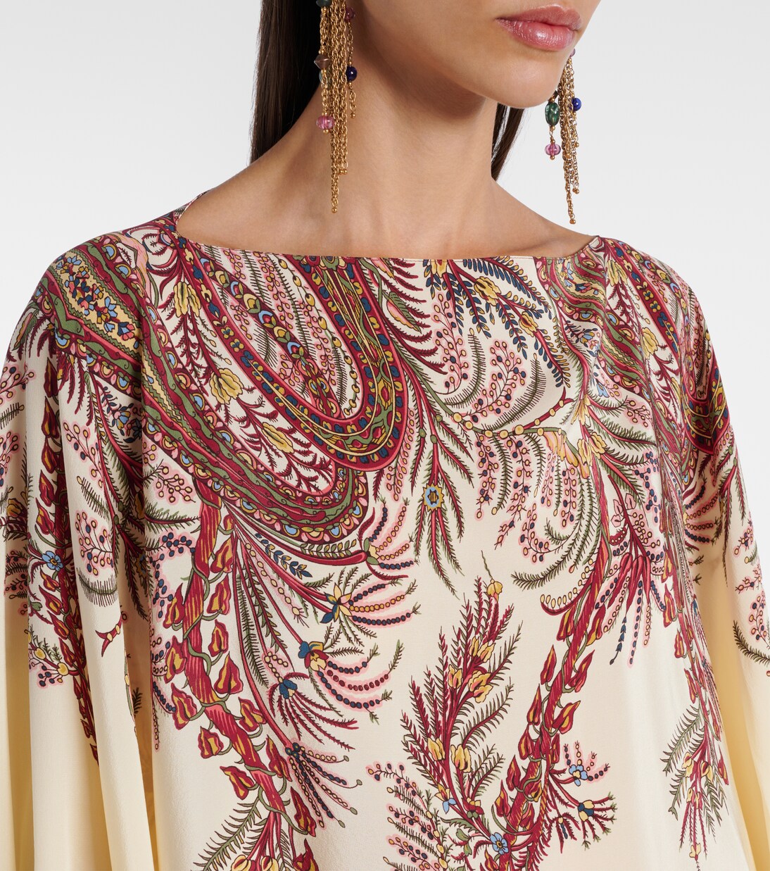 Poncho imprimé en crêpe de soie | Etro