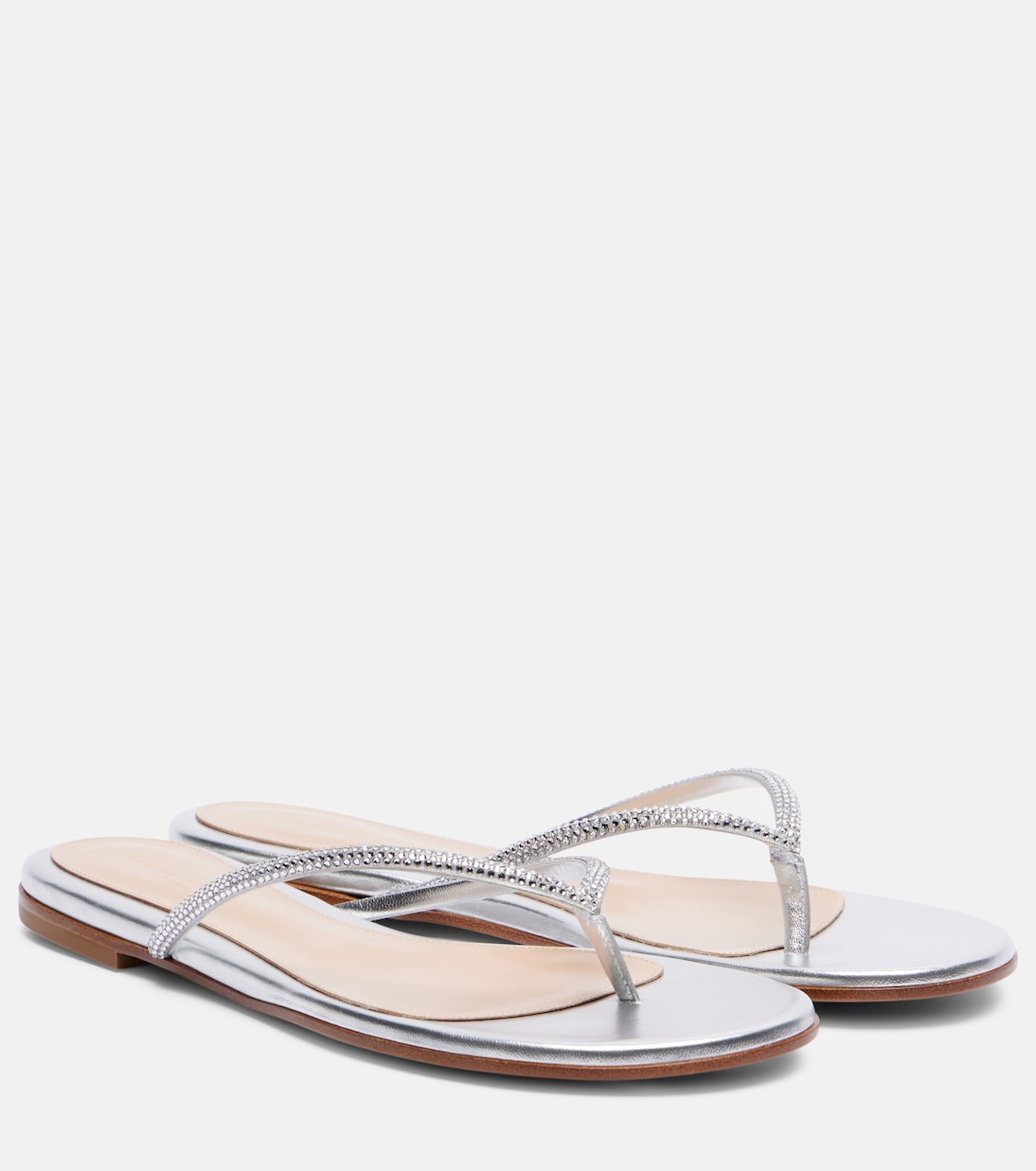 India metallic leather thong sandals | Gianvito Rossi