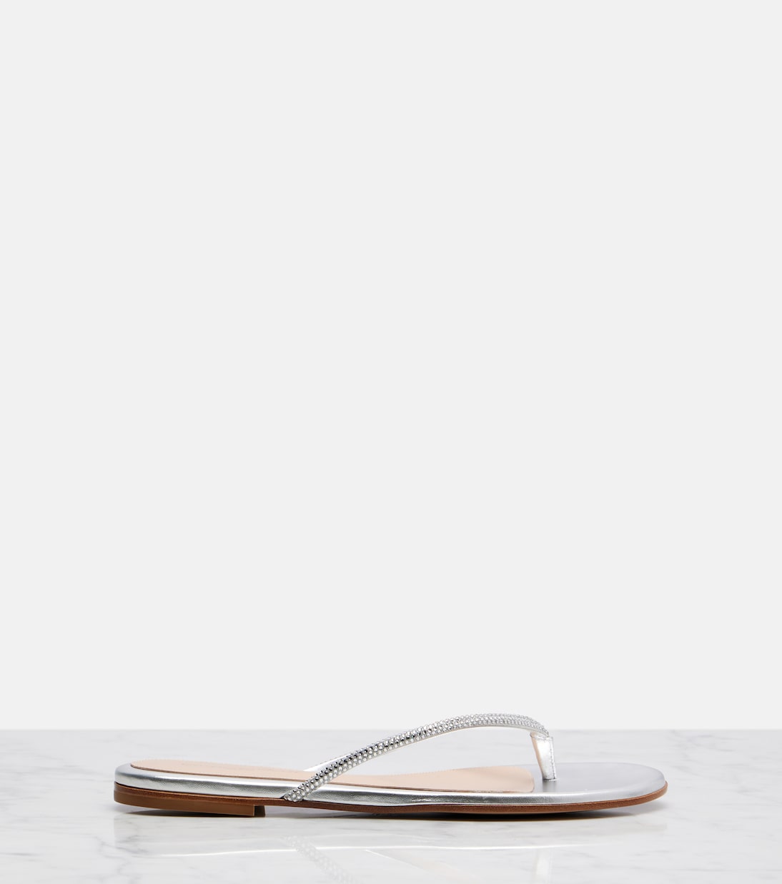 India metallic leather thong sandals | Gianvito Rossi