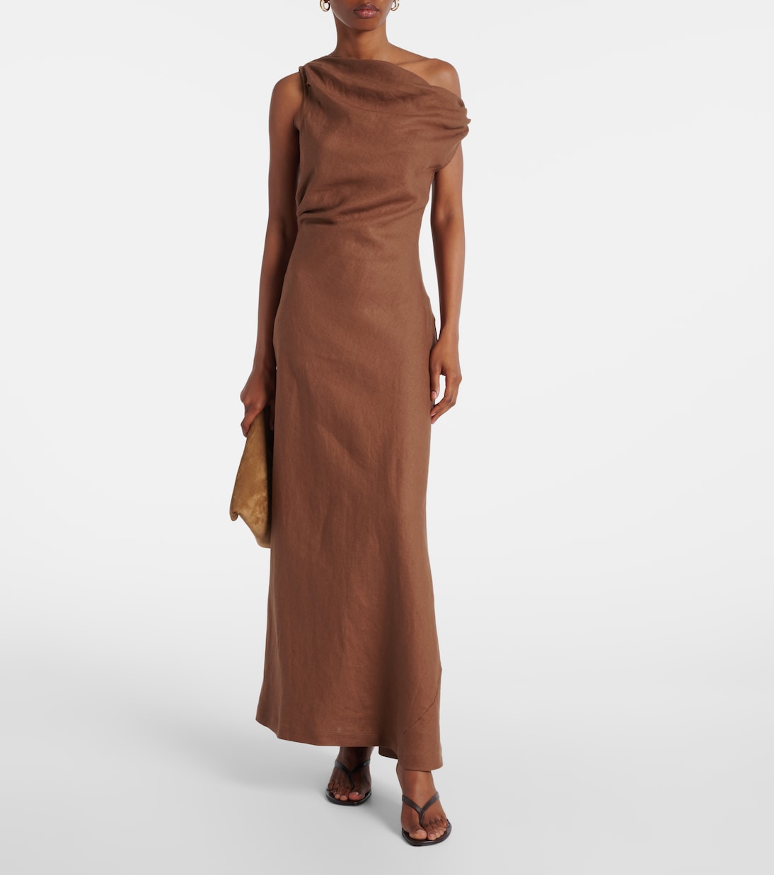 Abito lungo asimmetrico Suis in lino  | Faithfull