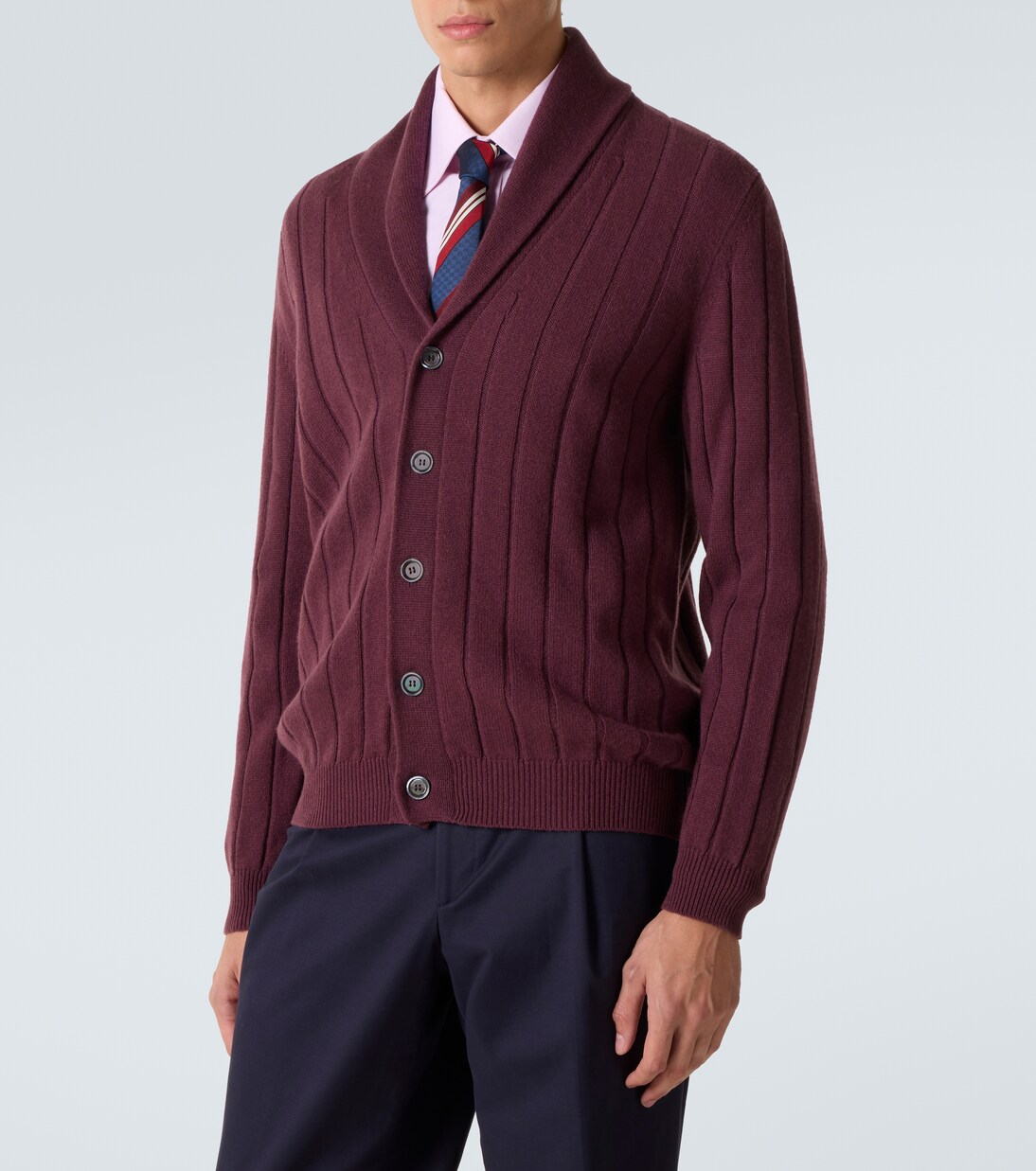 Rib-knitted cashmere cardigan | Kiton
