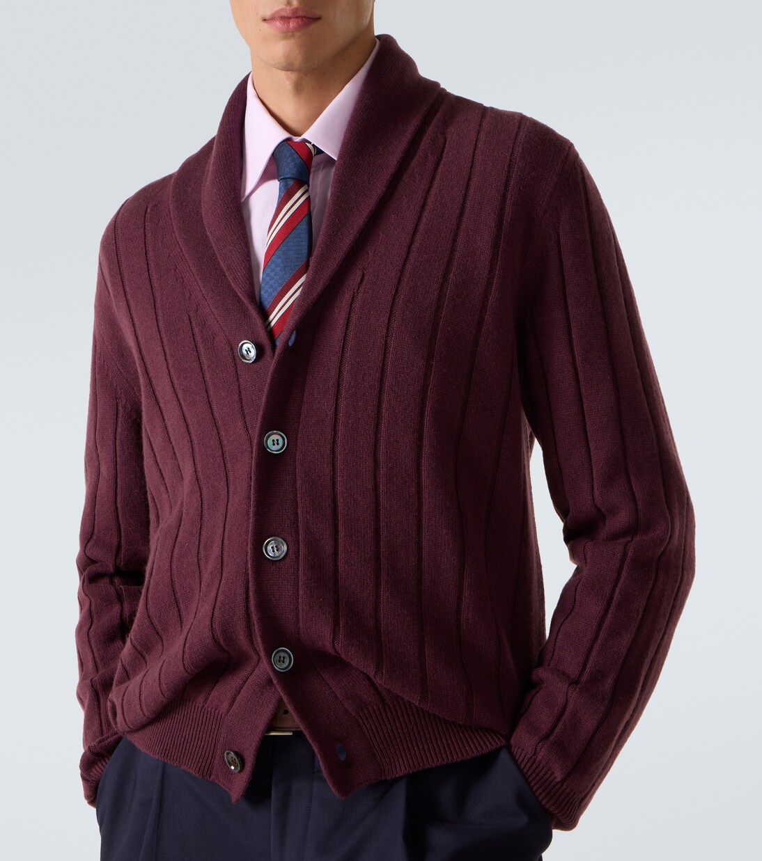 Rib-knitted cashmere cardigan | Kiton