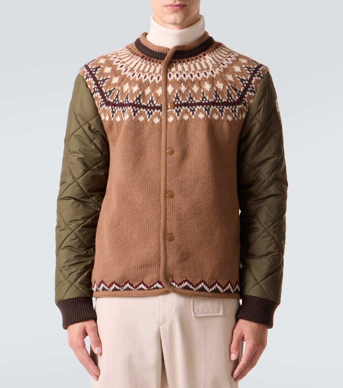 Wool-blend jacquard cardigan | Moncler