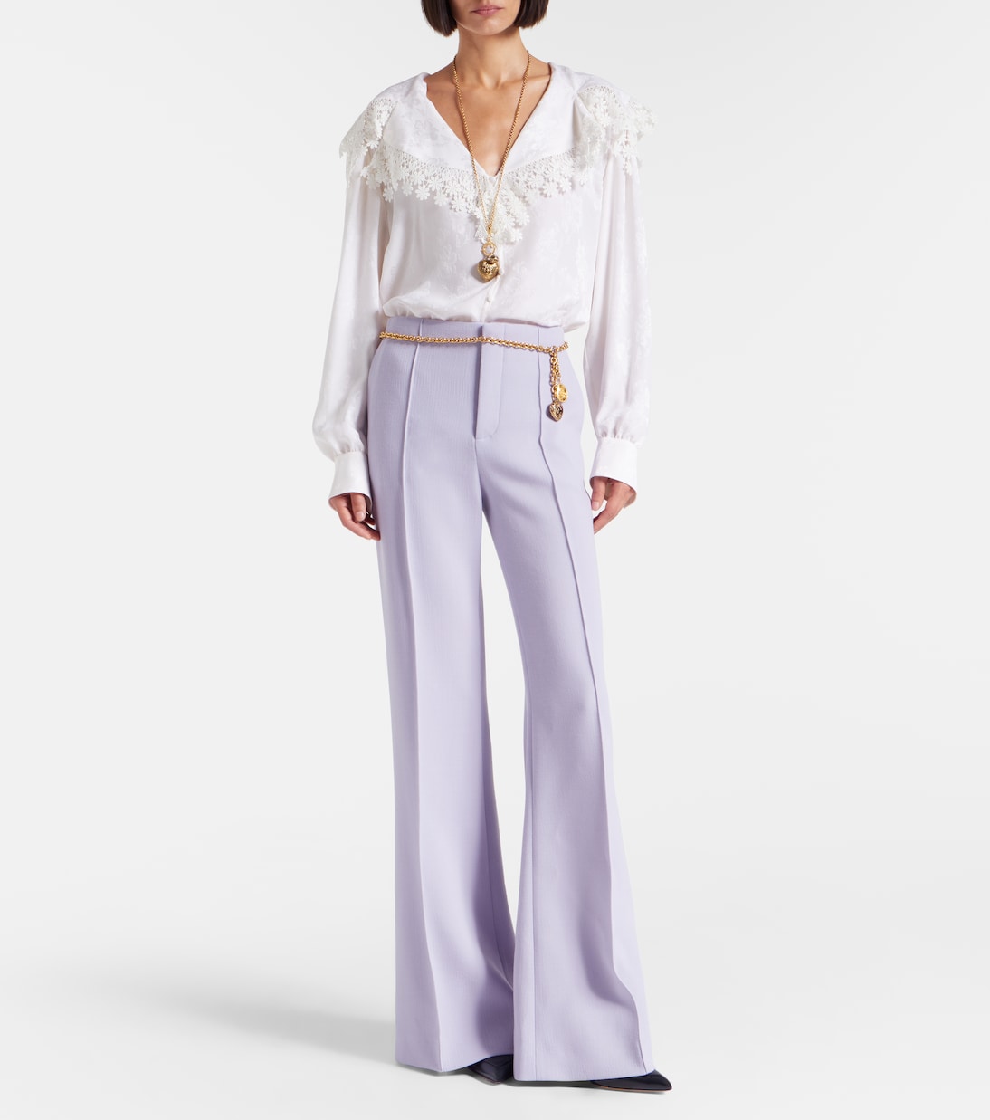 High-rise virgin wool wide-leg pants | Chloé