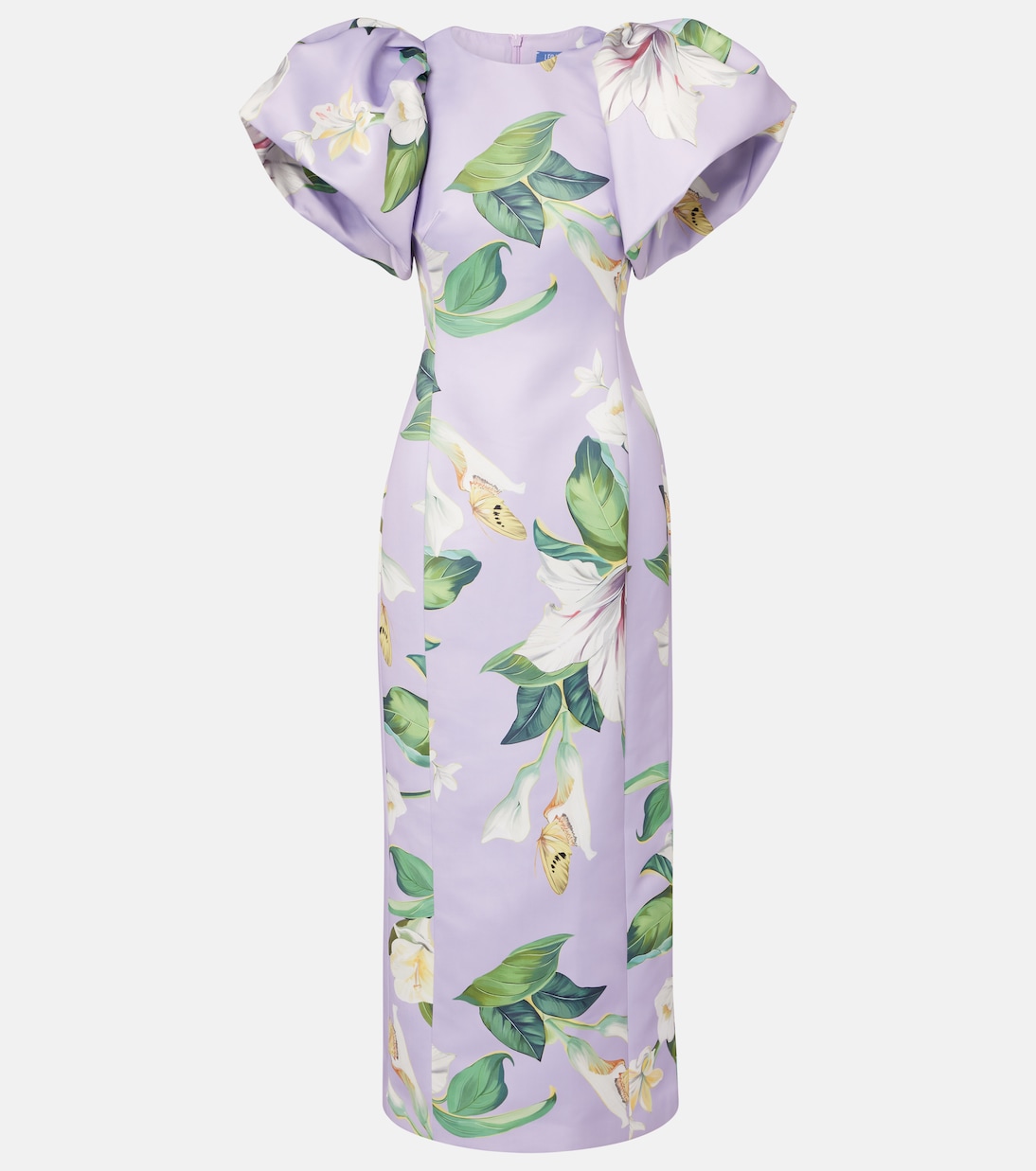 Vestido largo Lucinda floral con mangas abullonadas | Leo Lin