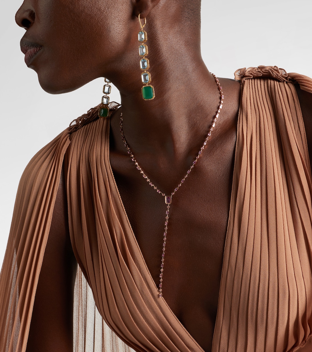 Halskette Y aus 18kt Roségold mit Saphiren | Shay Jewelry