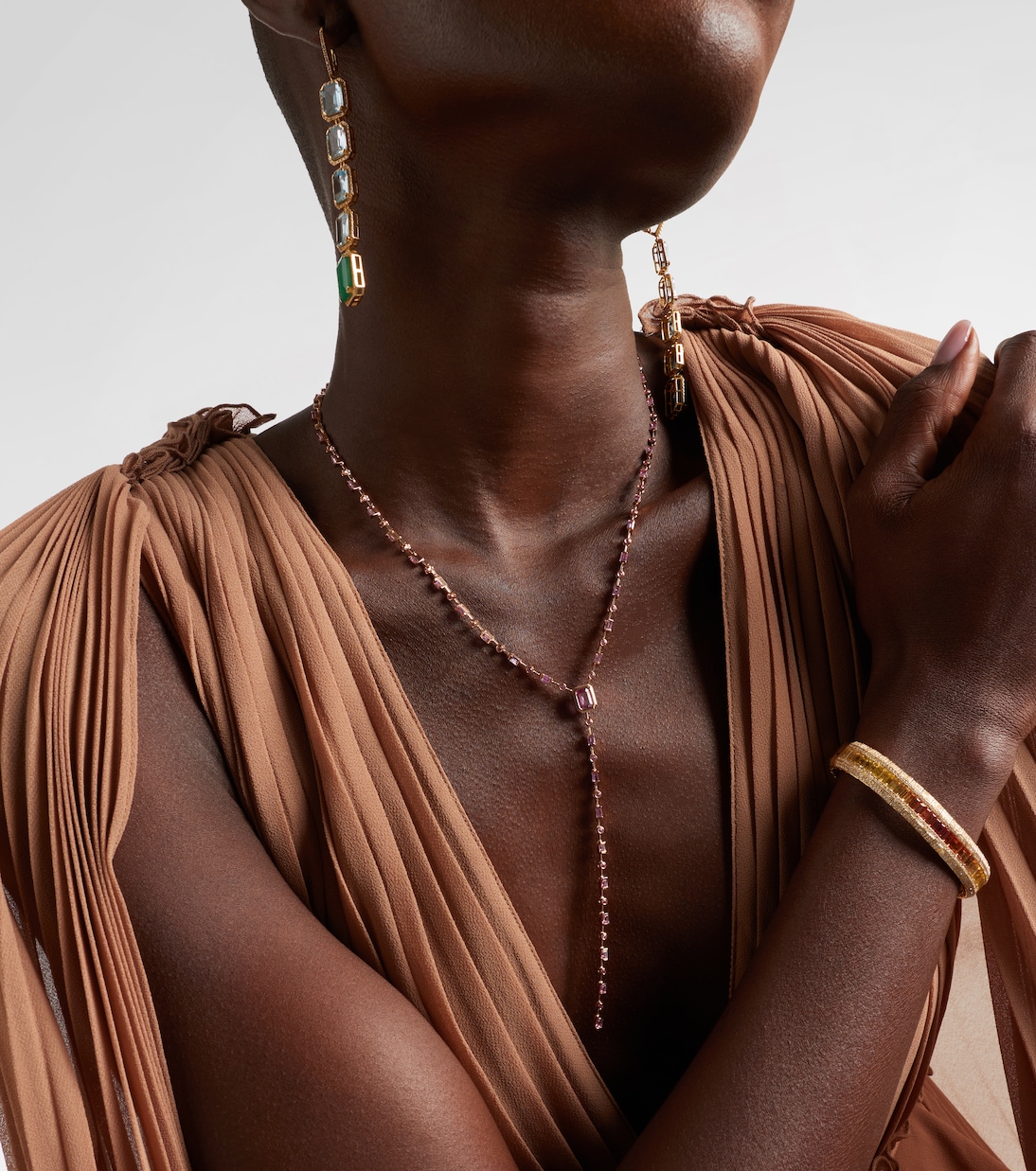 Halskette Y aus 18kt Roségold mit Saphiren | Shay Jewelry