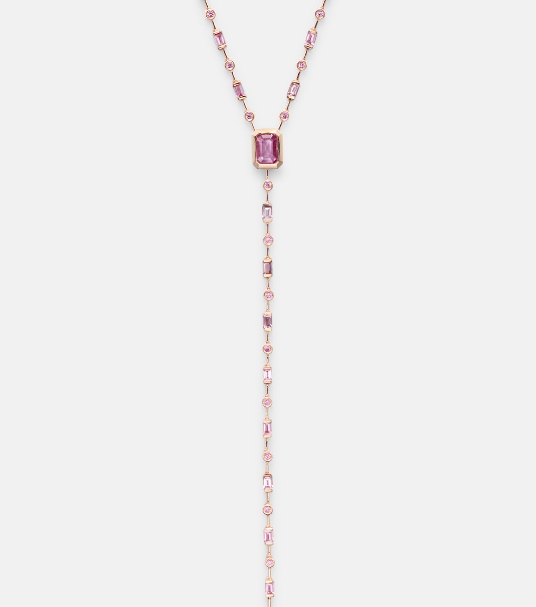 Halskette Y aus 18kt Roségold mit Saphiren | Shay Jewelry