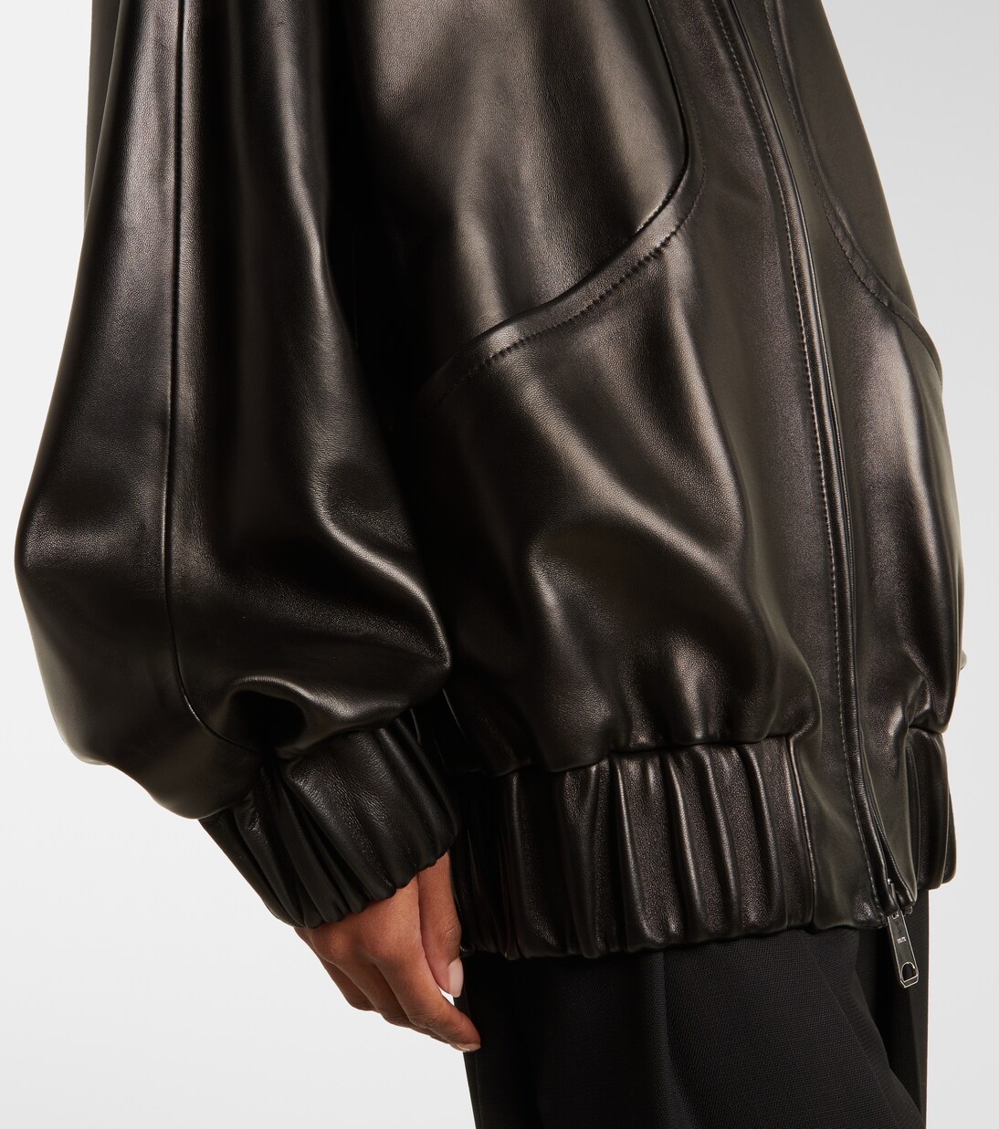 Sigi shearling-trimmed leather jacket | Khaite