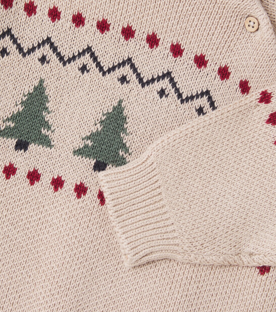 Baby Pullover Balou aus Baumwoll-Jacquard | Wheat