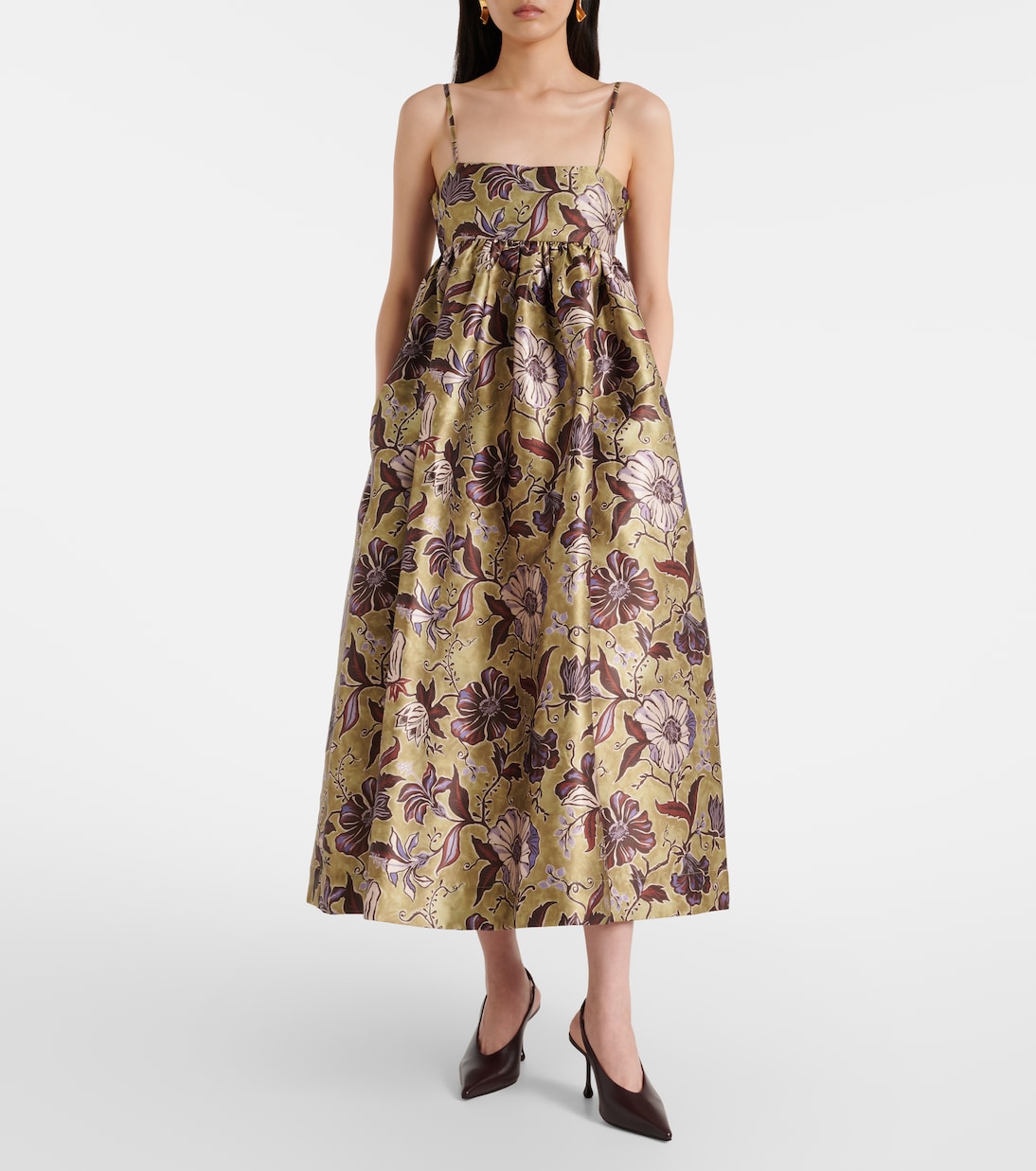 Citron floral midi dress | Alémais