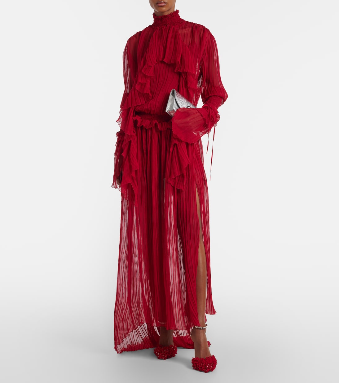 Pumps Saeda 100 in mesh con cristalli | Jimmy Choo