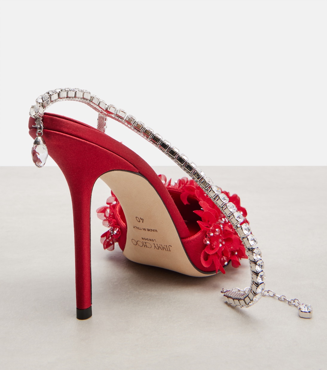 Pumps Saeda 100 in mesh con cristalli | Jimmy Choo