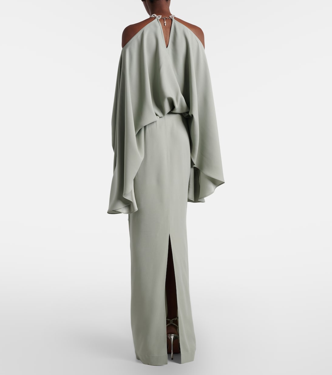 Robe longue Cyclades en crêpe cady à ornements | Taller Marmo