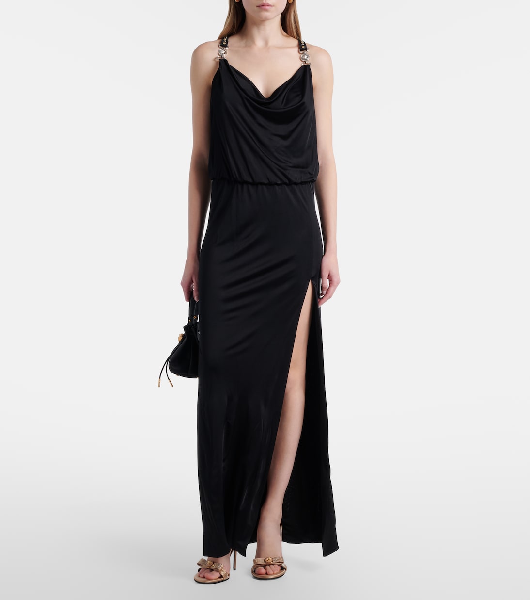 Sandales Medusa en satin à ornements | Versace