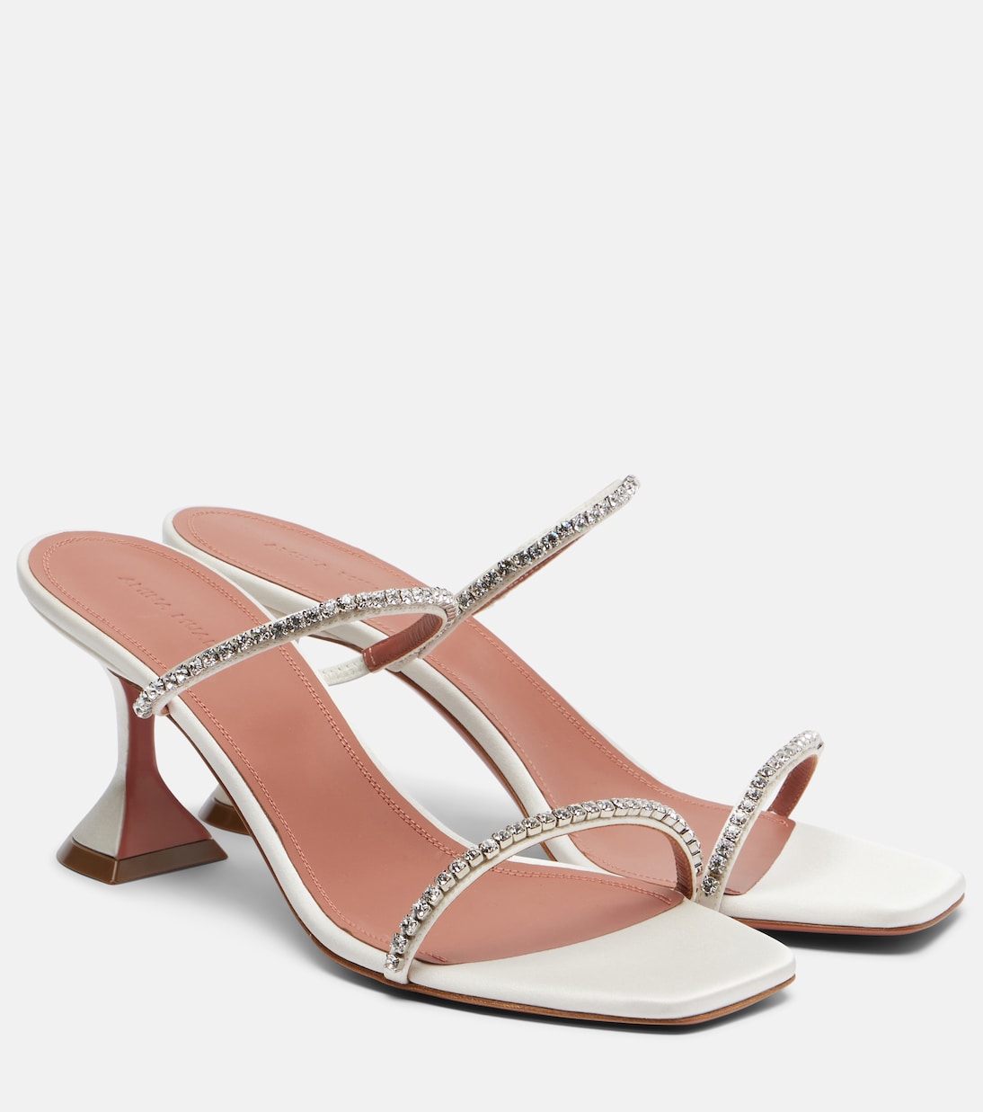 Sandalen Gilda 70 aus Satin mit Kristallen | Amina Muaddi