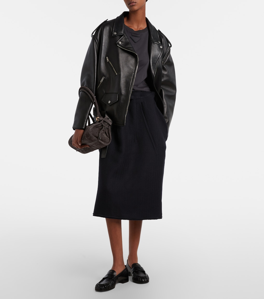 Giacca biker in pelle | Prada