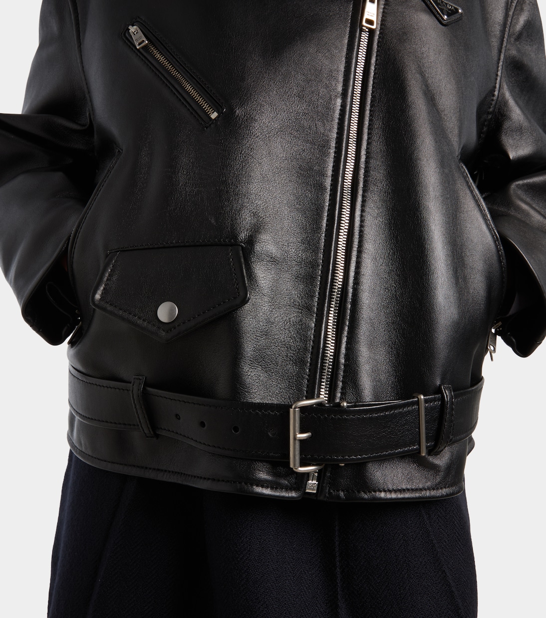 Giacca biker in pelle | Prada
