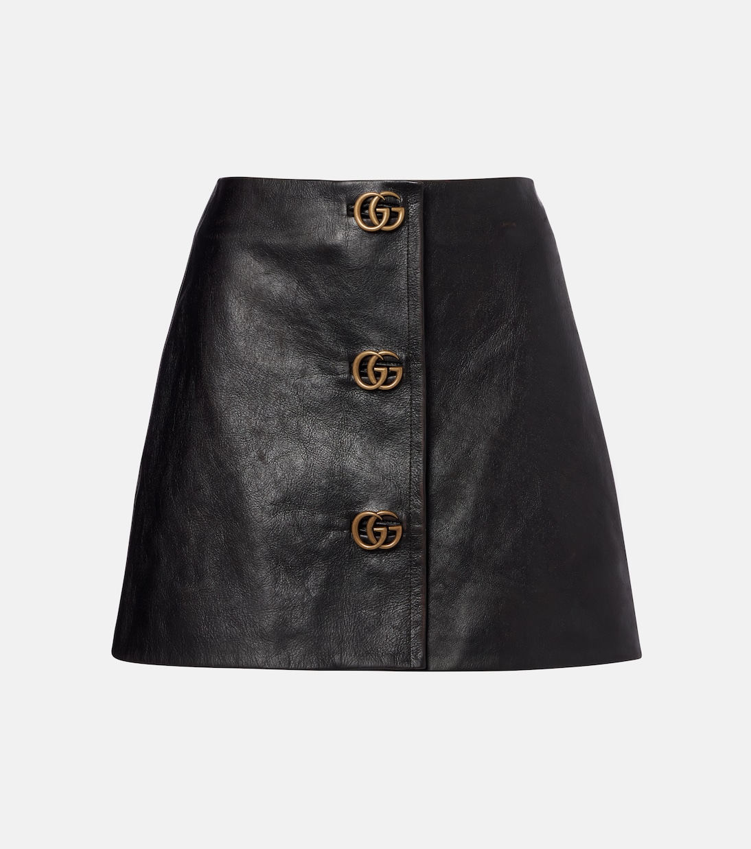Minifalda de piel con GG | Gucci