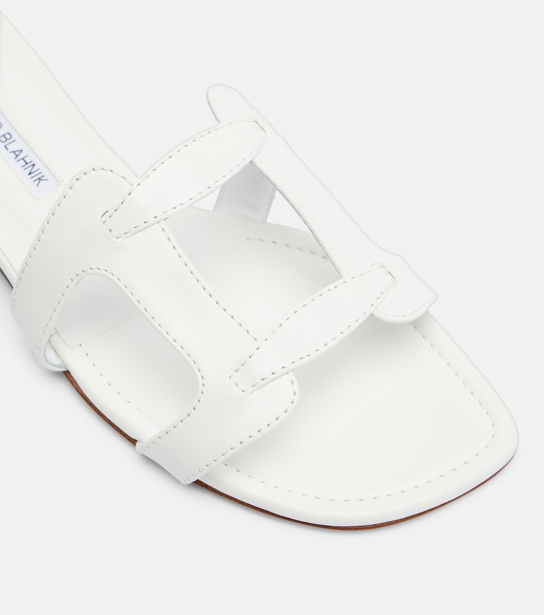 Grellanuflat leather slides | Manolo Blahnik