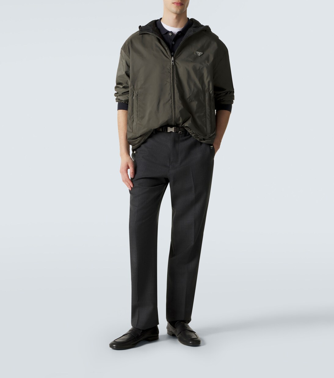Re-Nylon reversible leather-trimmed jacket | Prada